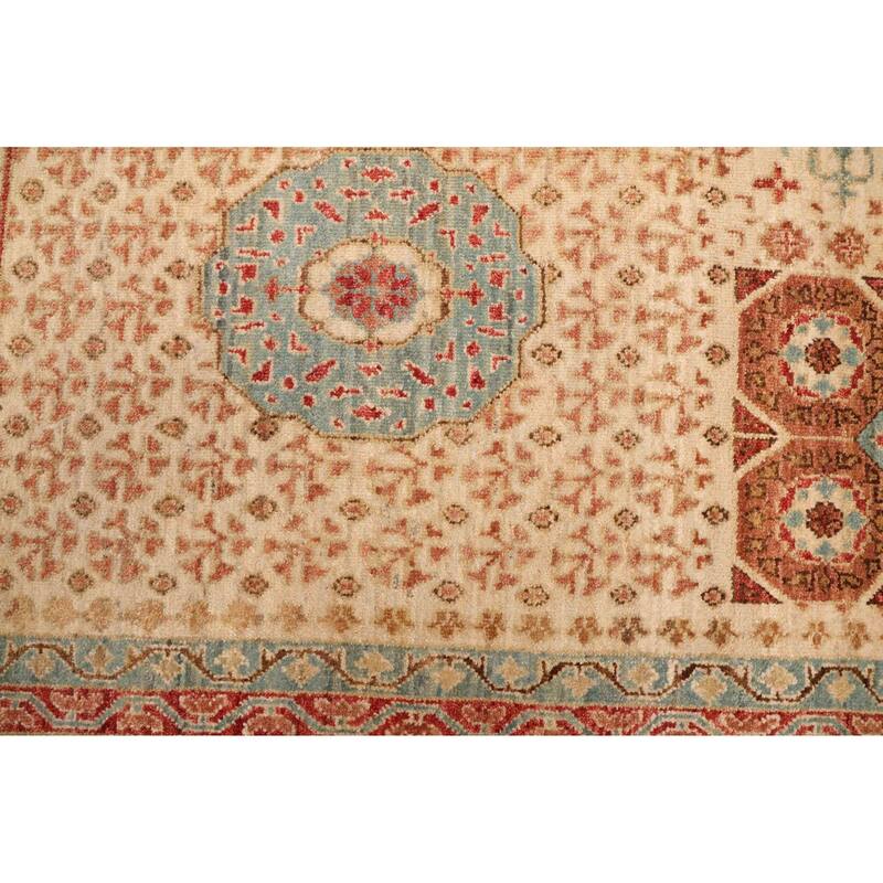 ECARPETGALLERY Hand-knotted Mamluk Cream Wool Rug - 9'8 x 13'6