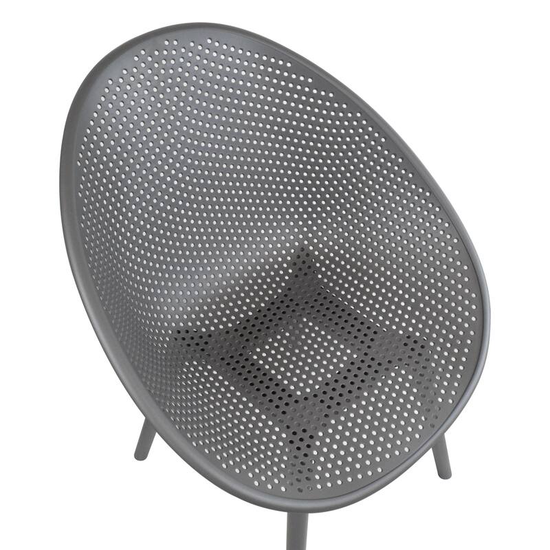 Modern Plastic Dining Chair Plastic Legs with Breathable Perforated Egg Shaped Seat for Indoor/Outdoor Use