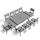 preview thumbnail 18 of 39, 11/13-Piece Outdoor Aluminum Dining Table Set Rectangular Table with Umbrella Hole and Stackable Chairs Set of 11 - Grey