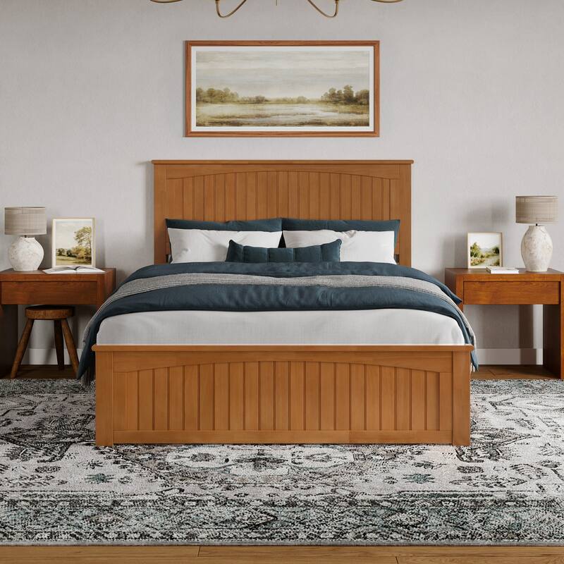 Naples Solid Wood Low Profile Platform Bed with Matching Footboard