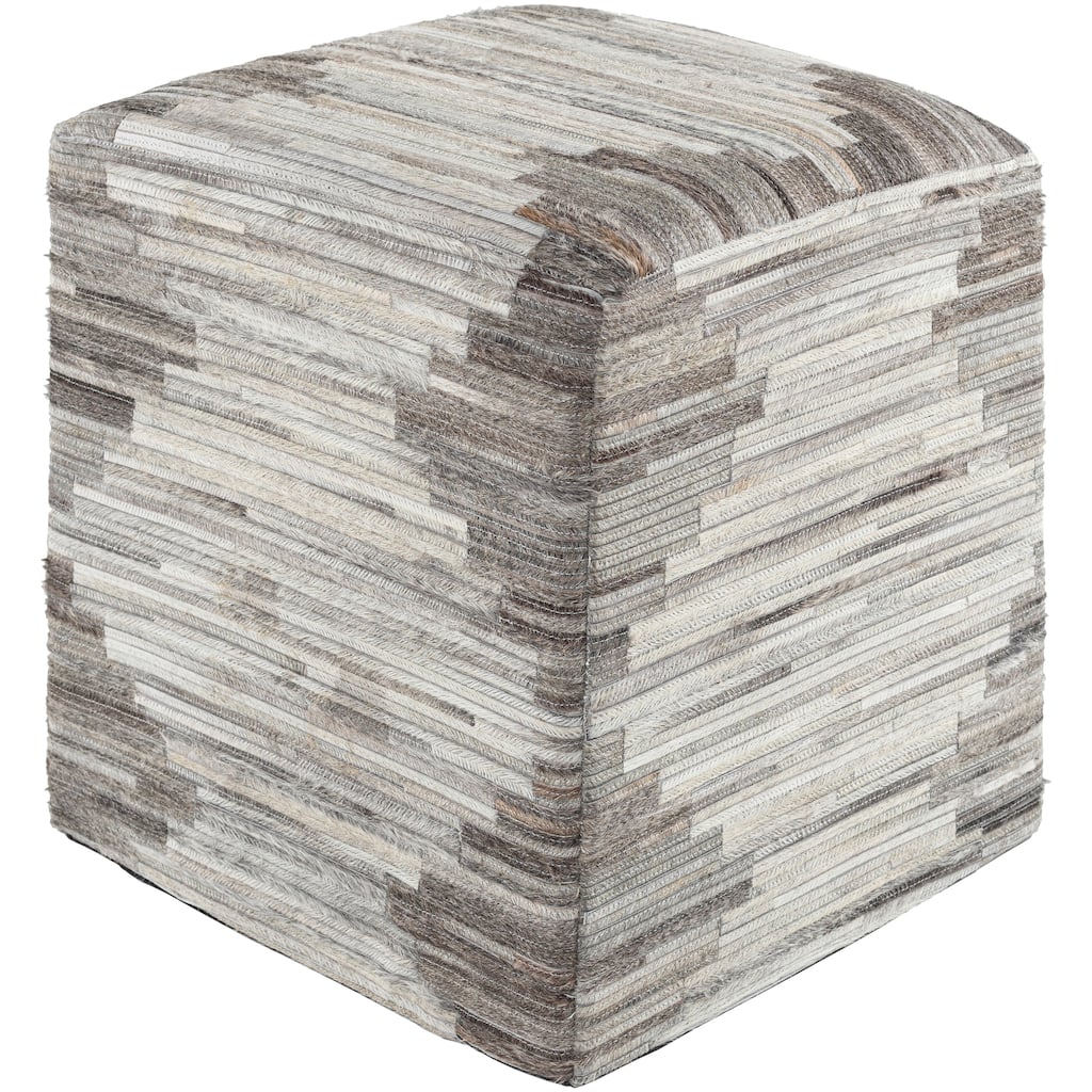 Tracy Hair on Hide Patchwork Diamond Cube Ottoman
