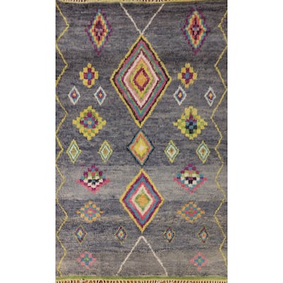 Geometric / Moroccan Style Rug Hand-Knotted Wool Carpet - 6'10" x 10'10"