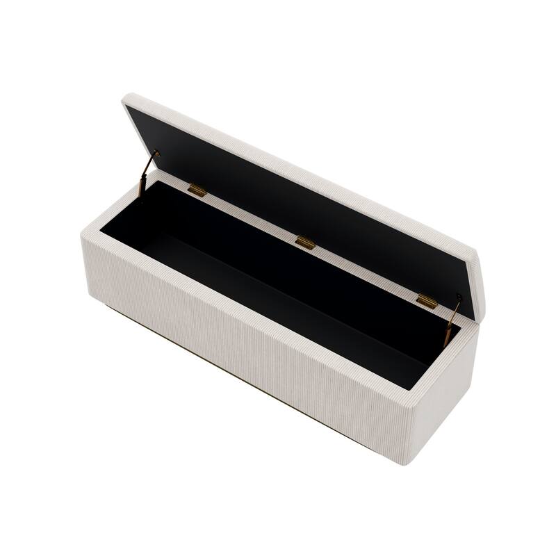 Vertical Stripe Wingback Bed Corduroy Upholstered Bed Frame with High Headboard, Low Profile Platform Bed Light Grey Frame Bed