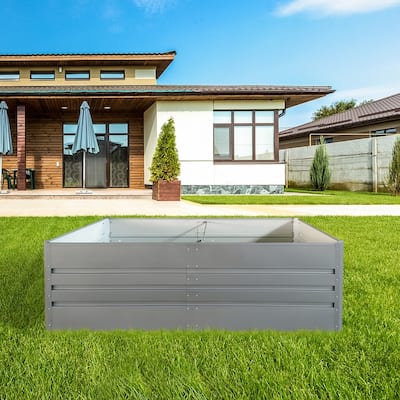 Metal Garden Bed – Outdoor Planter Box, Patio Planting Kit for Vegetables, Flowers & Herbs (Grey)‌