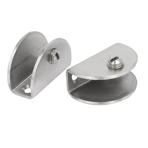10-12mm Glass Shelf Clamp Clip Bracket Semicircle Wall Mount Stainless Steel 