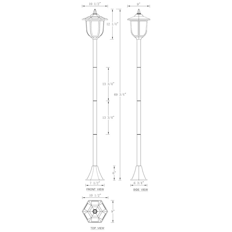C Cattleya 69" Dusk to Dawn Solar LED Outdoor Post Light