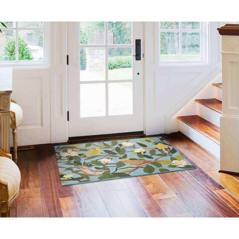 Liora Manne Esencia Floral Finches Indoor/Outdoor Mat