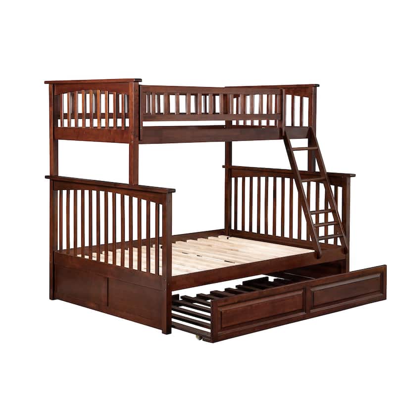 Bunk Bed with Trundle & Turbo Charger - Space Saving Twin Over Twin