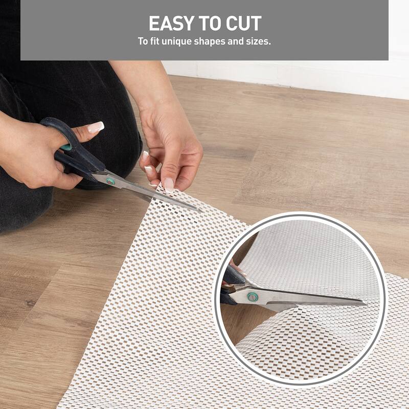 Cushioned Non Slip Rug Pad for Hard Surfaces - Beige