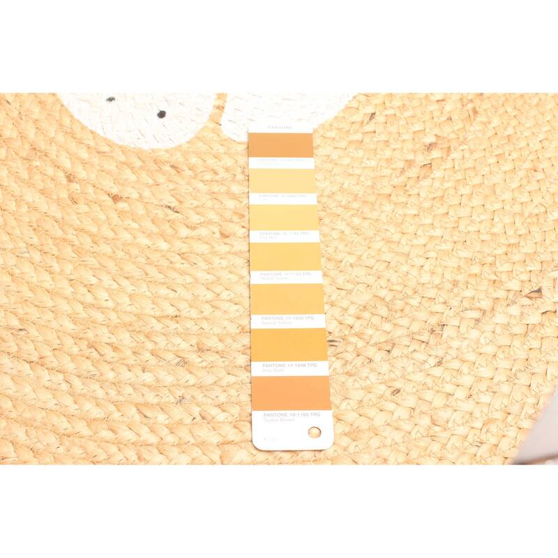 ECARPETGALLERY Braided Weave Palas Denizli Light Brown Jute Rug - 3'1 x 3'1