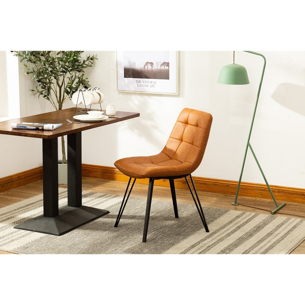 Porthos Home Rai Armless Dining Chairs Set Of 2, PU Leather Upholstery