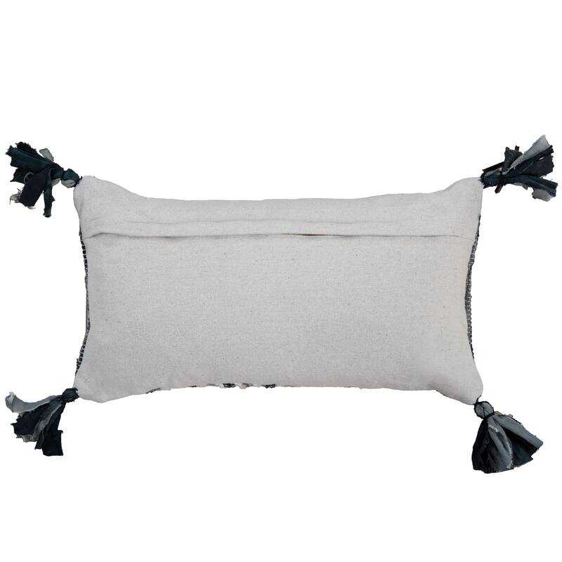 Rizzy Home Striped Textured Recycled Denim Throw Pillow