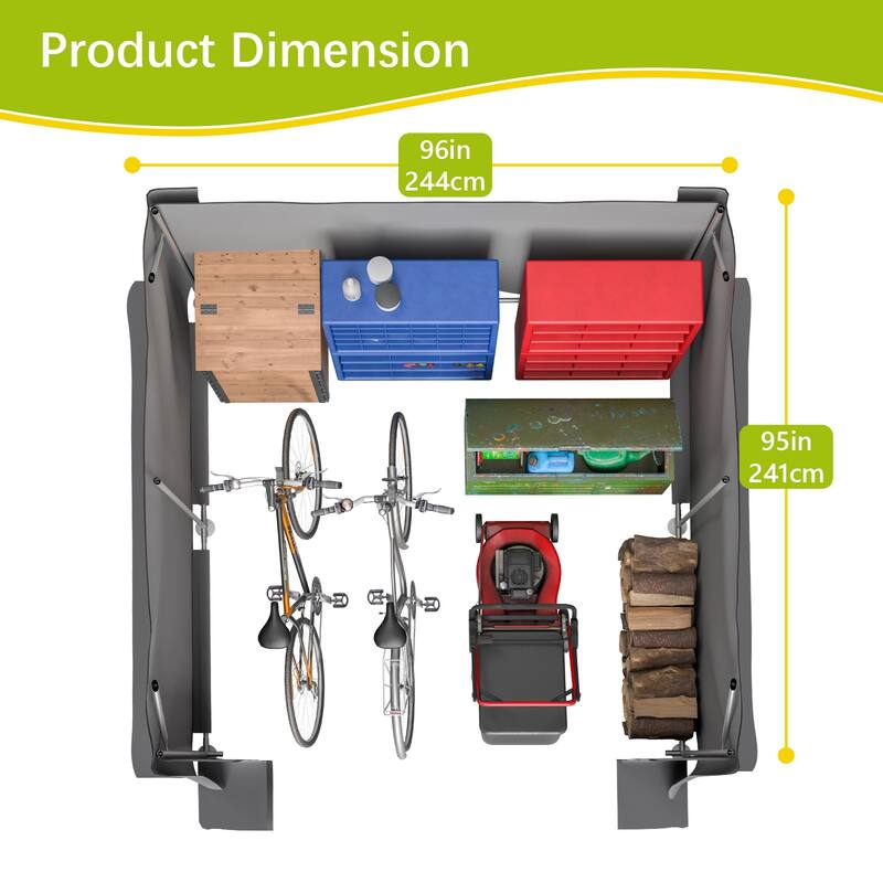 GDFStudio - Multi-Purpose Outdoor Shelter Waterproof & UV-Resistant with Roll-Up Doors