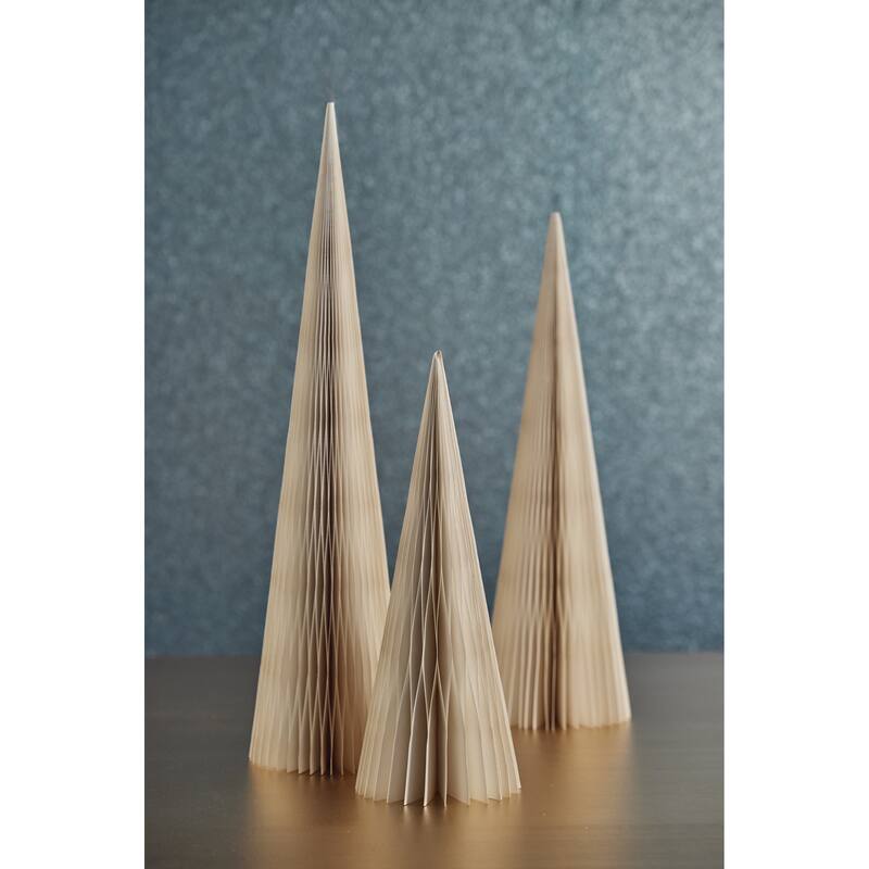 Miriam 16" Paper Decorative Cone Trees, Set of 4
