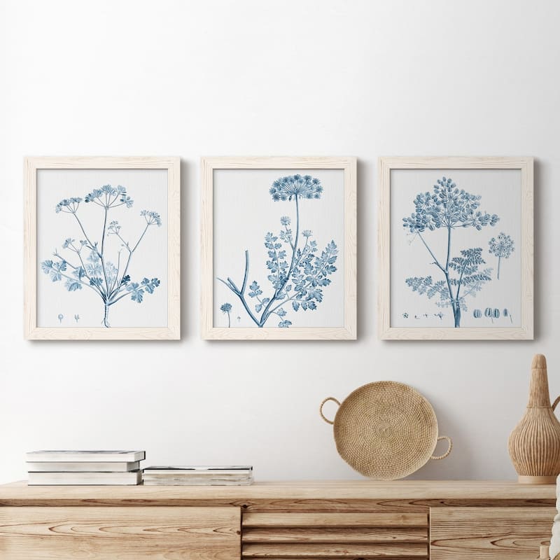 Antique Botanical in Blue IV-Premium Framed Canvas - Ready to Hang - Multi-Color