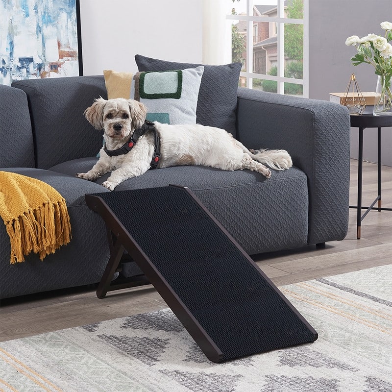 Unipaws Foldable Wooden Pet Dog Cat Ramp with Adjustable Height