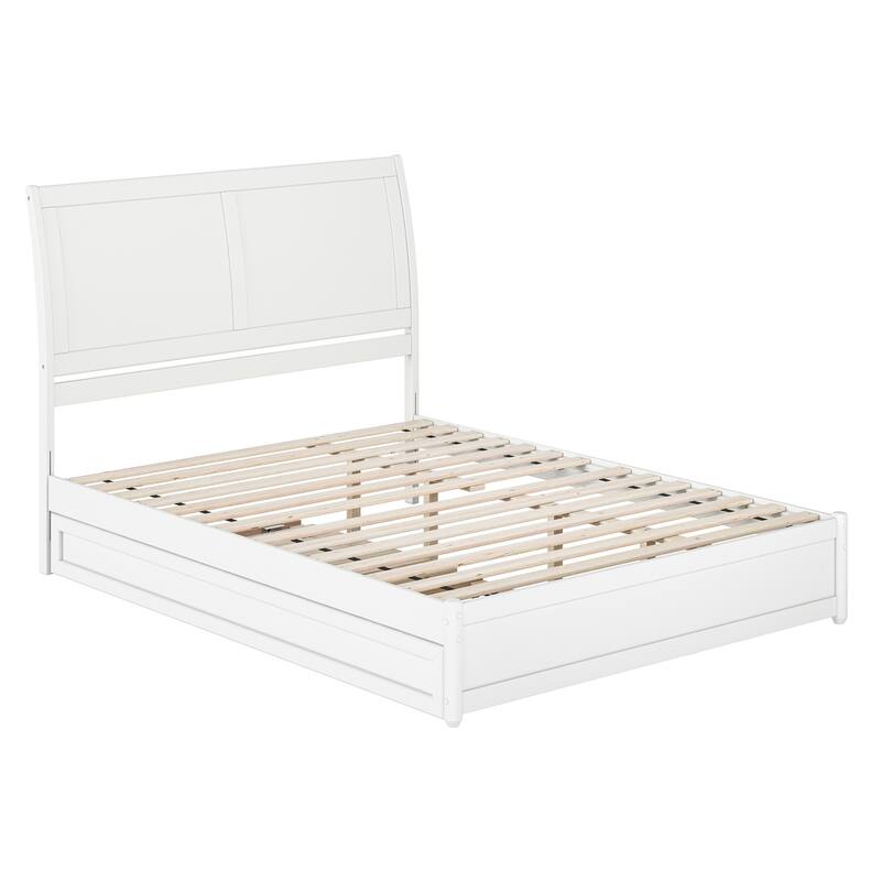 Andorra Platform Bed with Panel Footboard and Twin XL Trundle