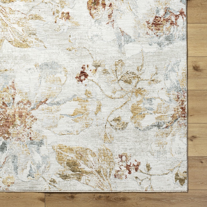 Jocelynn Coastal Floral and Botanical Area Rug