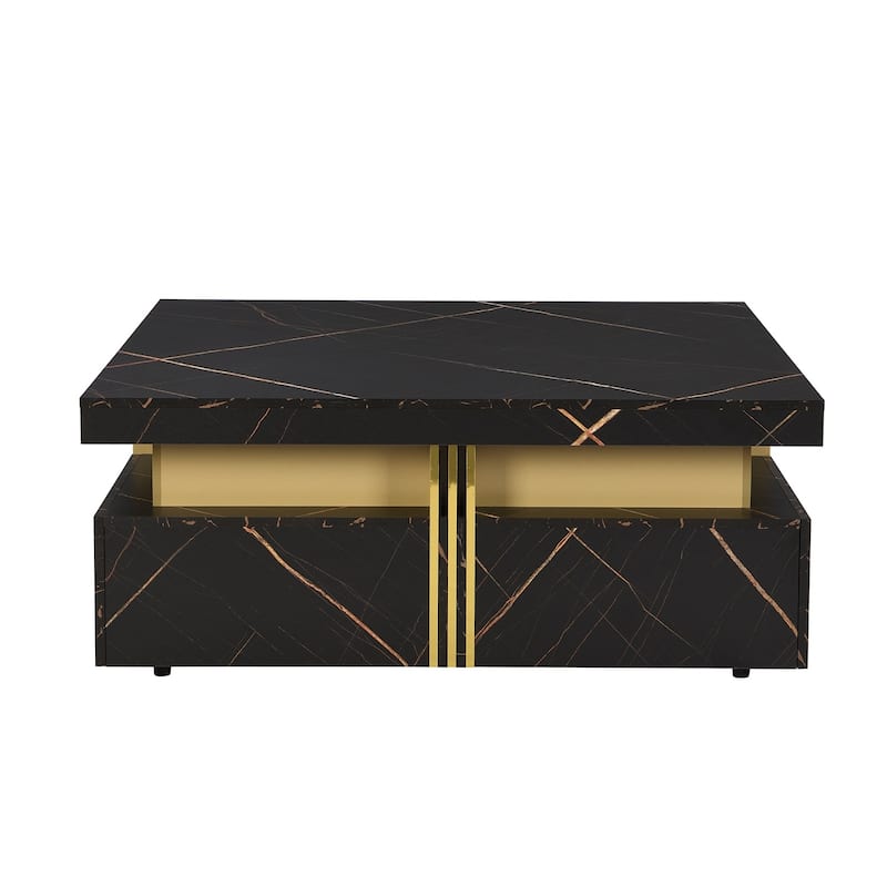 Merax Modern White Square Storage Coffee Table