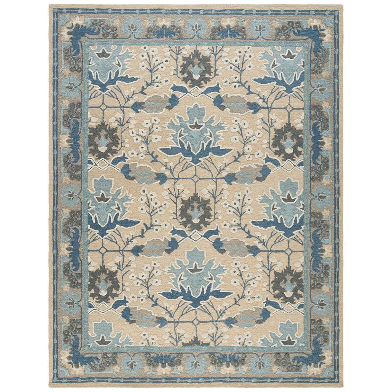 SAFAVIEH Handmade Earthly Treasure Boyana Traditional Wool Rug - 8' x 10' - Blue/Beige