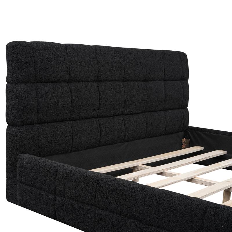 Queen Size Upholstered Platform Bed For Bedroom