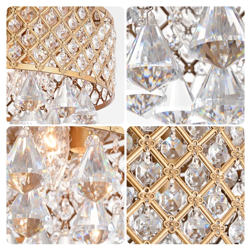 Silver Orchid Taylor 4-light Crystal Flush Mount Chandelier