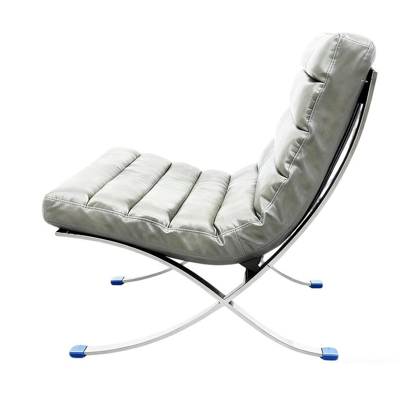 Mid Century Tufted Top Grain/ Faux Leather Upholstered Lounge Chair