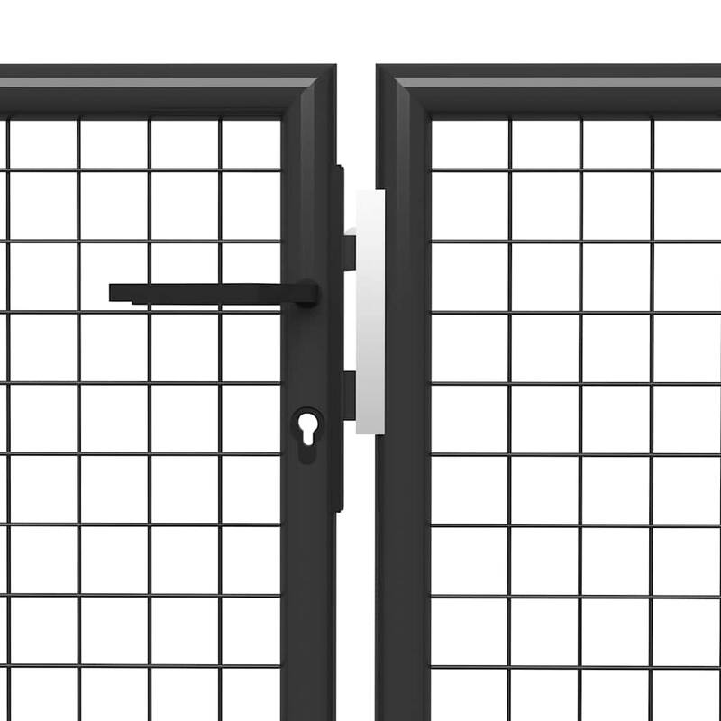 vidaXL Garden Gate Steel 137.8x29.5" Anthracite - 137.8 x 49.2"
