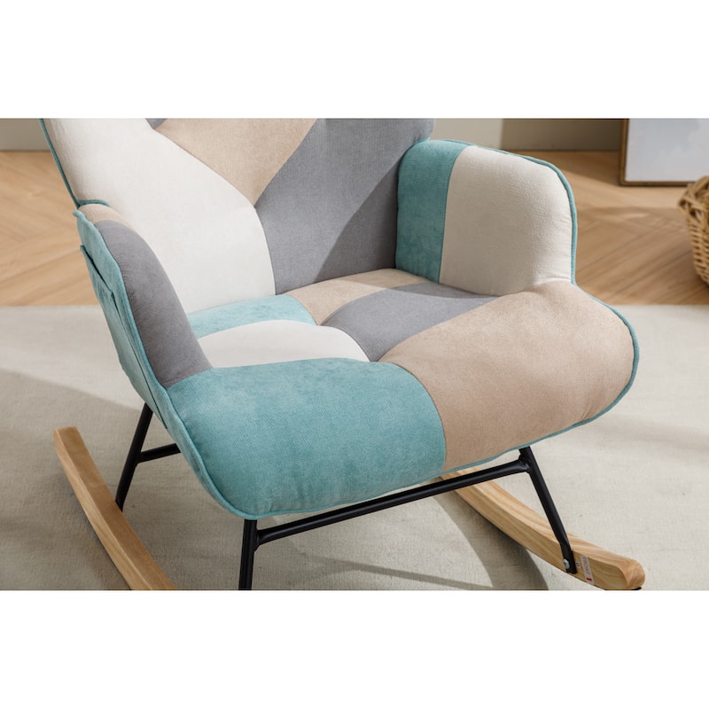 Modern Patchwork Accent Chair for Living Room Bedroom Studio