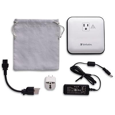 Verbatim 12,000Mah Ac Usb Portable Power Outlet, Silver 98608