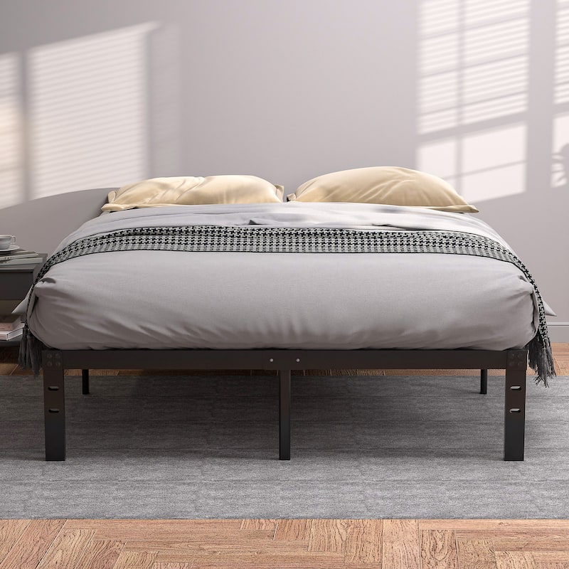VECELO Kids Bed Frames Queen Size Metal Bed Frames Mattress Foundation(Twin/Full/Queen/King 4 Options)
