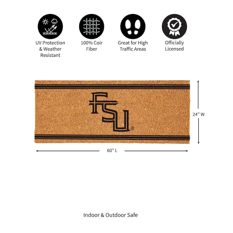Florida State University Monochrome Indoor/Outdoor Coir Door Mat