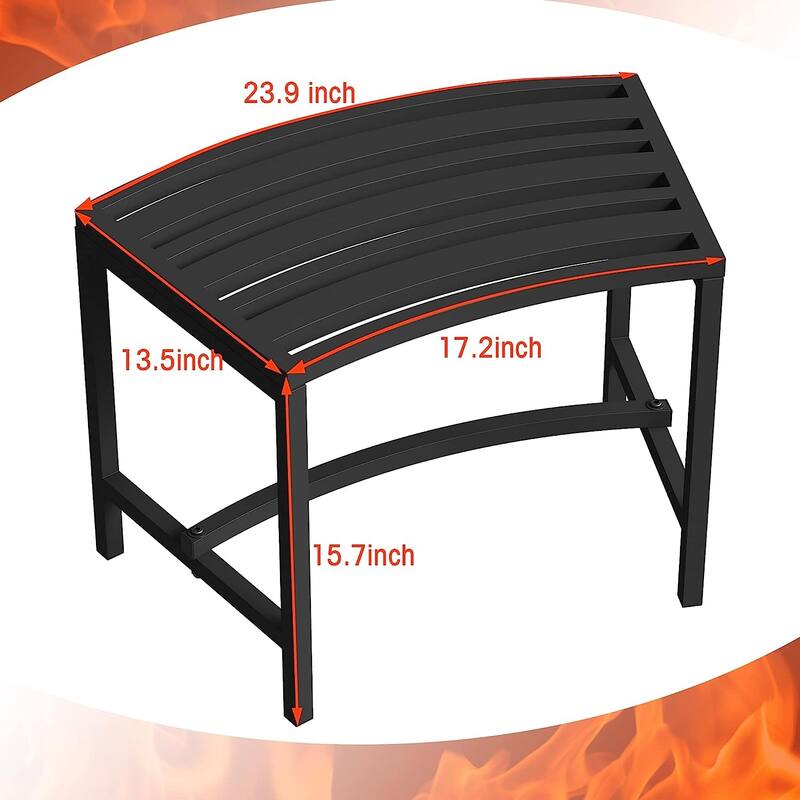 Curved Fire Pit Bench Set of 4,Metal Outside Bench Fire Pit Seating
