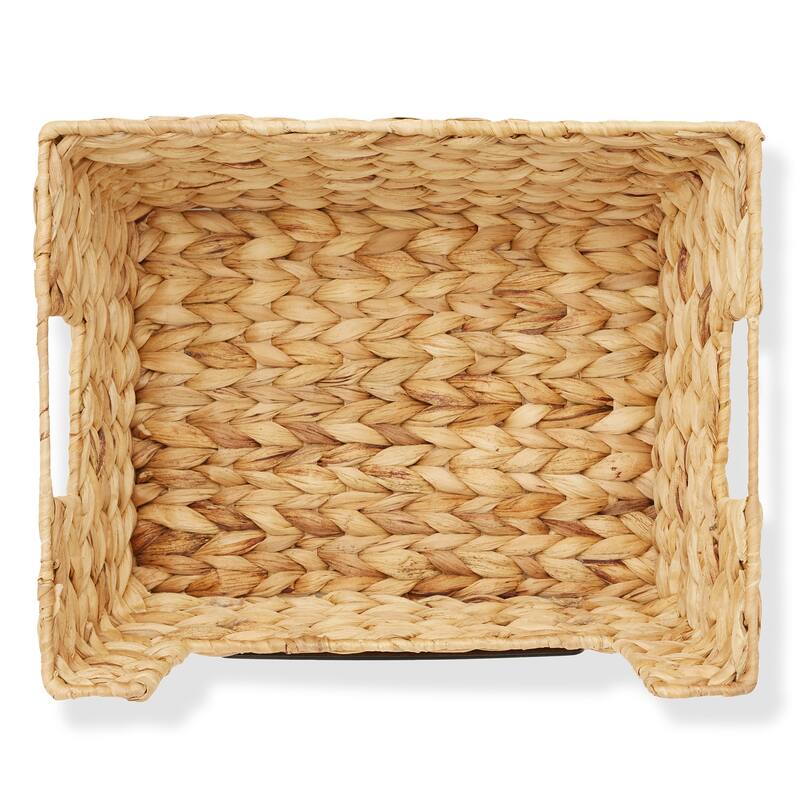 2pk Seagrass Water Hyacinth Pantry Baskets with Handles Wide Kitchen
