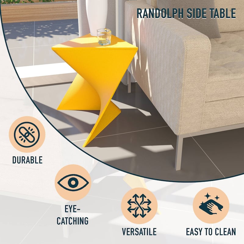 LeisureMod Randolph Modern Side Table - Grey - 15.5 x 17 x 17
