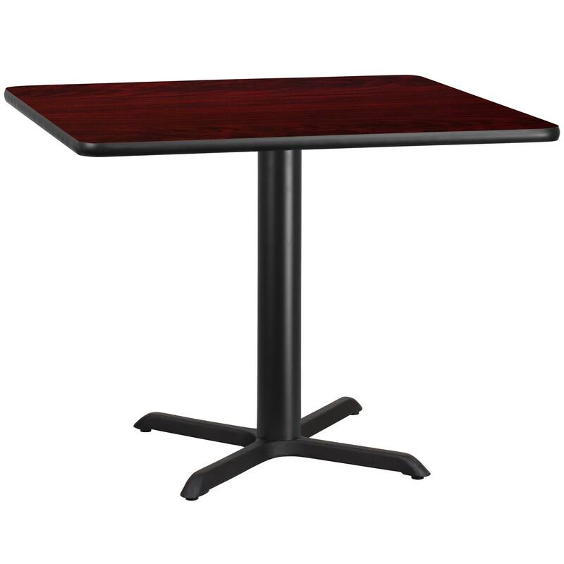 42'' Square Laminate Table Top with 33'' x 33'' Table Height Base - 42" - Mahogany