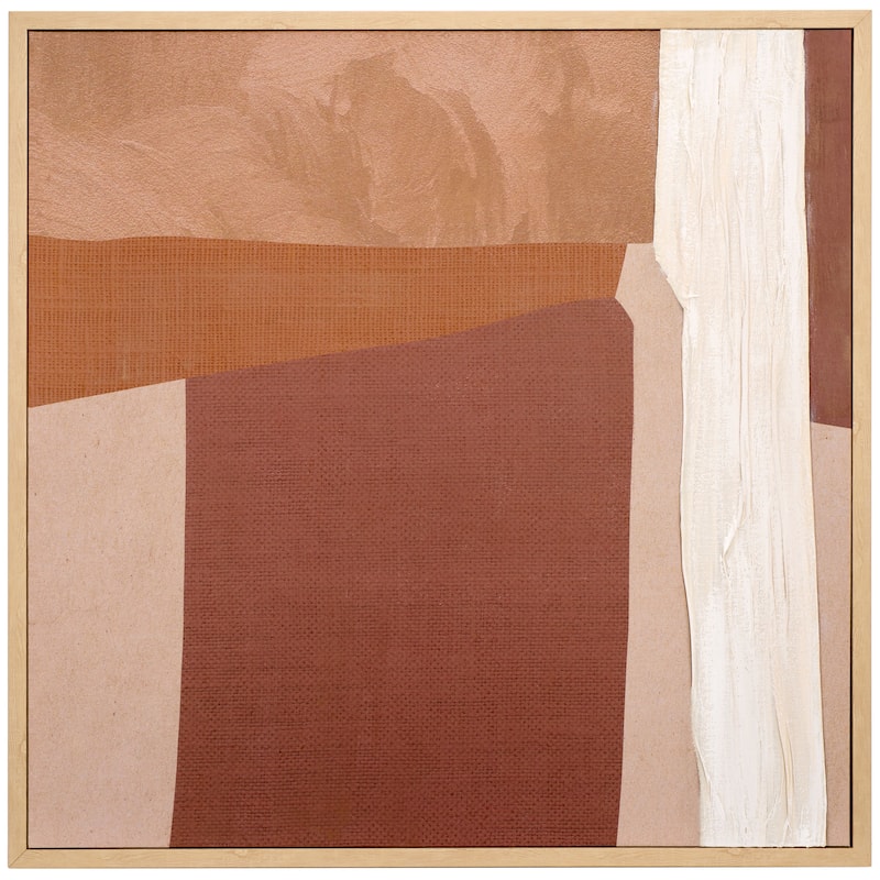 SAFAVIEH Home Boardwalk Dunes 36-inch Brown/Off White Framed Media Art - Brown/Off White