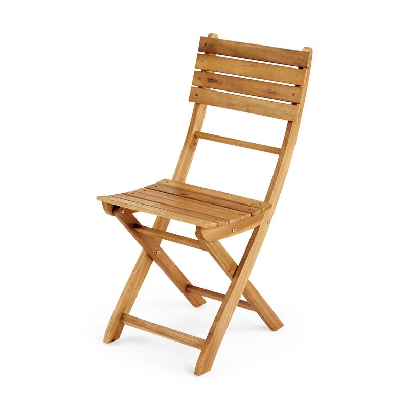 Outdoor Acacia Wood Folding Dining Chairs Set of 2