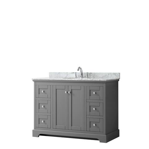 Avery 48-inch Single Vanity, Marble Top, Oval Sink, No Mirror