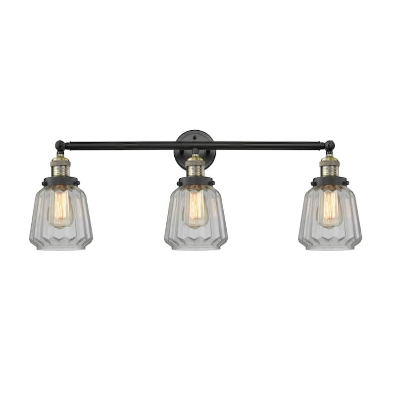 Innovations Lighting Chatham 3 Light 30" Wide Bathroom Vanity Light - Black Antique Brass / Clear