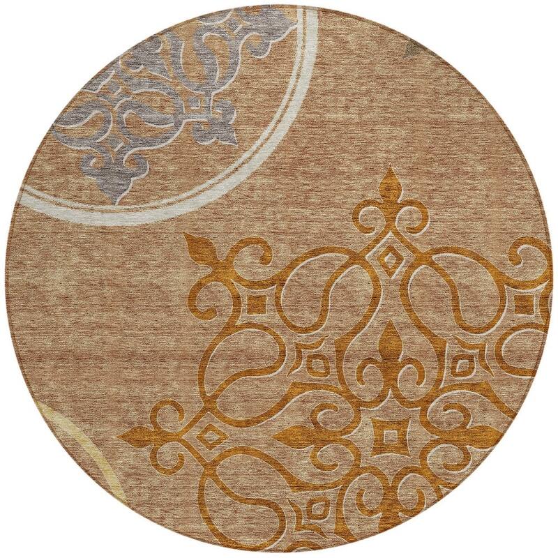 HomeRoots Floral Medallion Transitional Rectangle Outdoor Rug