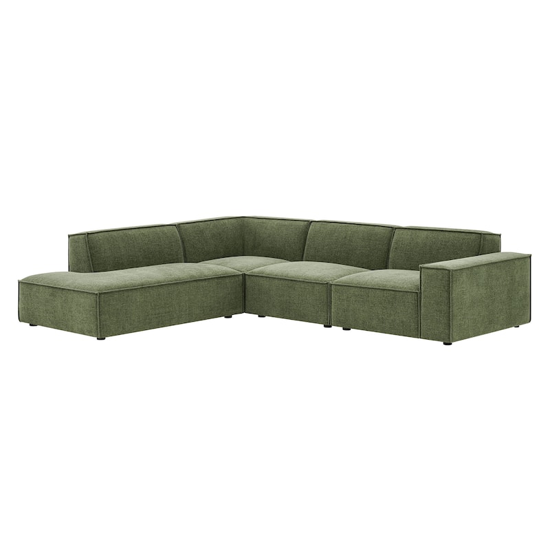 Restore 4-Piece Performance Fabric Upholstered Modular L-Shaped Sofa