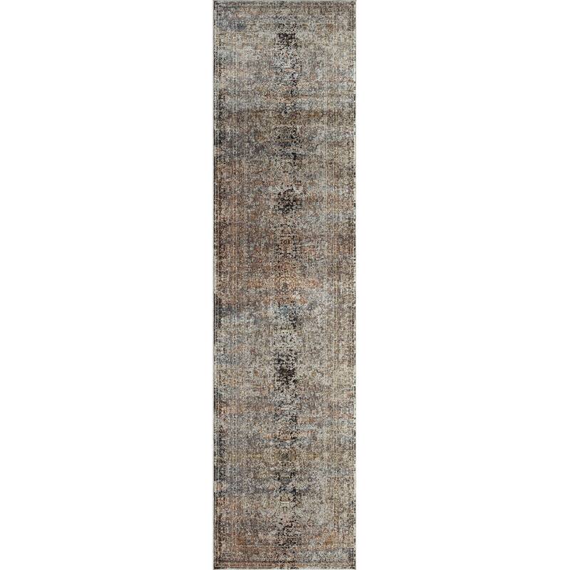 Charcoal / Earth Area Rug - 2'6" x 10' Runner - Charcoal / Earth