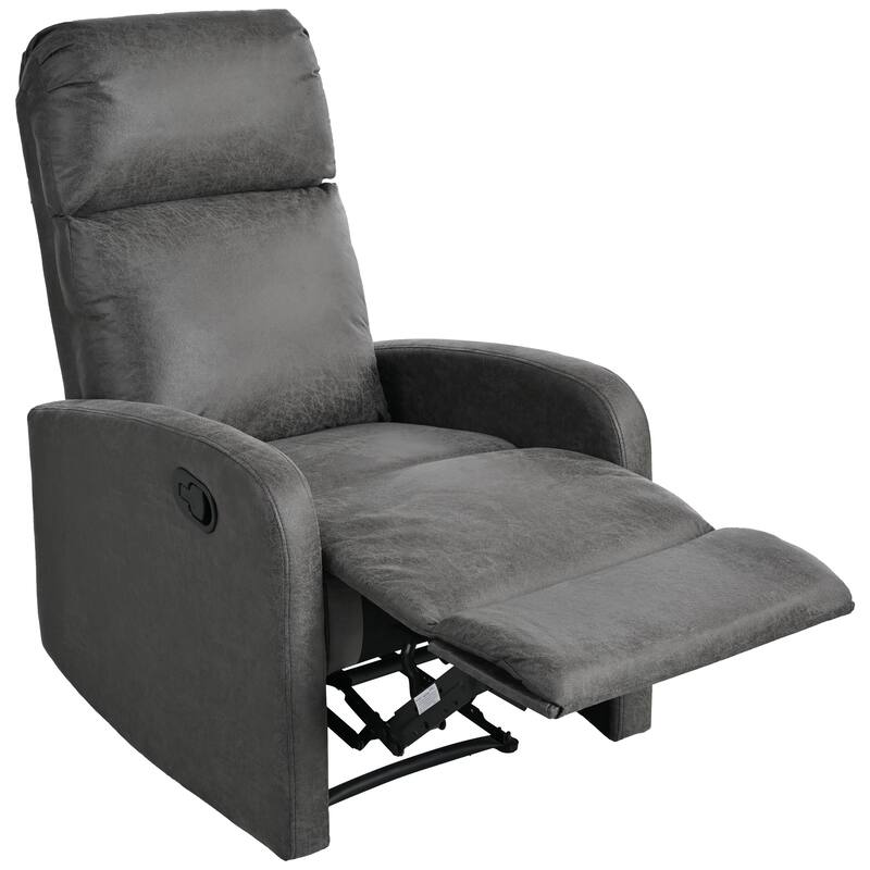 Manual Upholstered Recliner Chair, Modern Recliner Adjustable Single Sofa Chair, High Back Lounge Chairs for Living Room