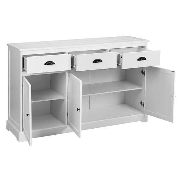 Shop Gymax 3 Drawers Sideboard Buffet Table Storage Console