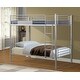 preview thumbnail 9 of 14, Metal Frame Twin over Twin Size Modern Style Bunk Bed with Safe Stairs,No Box Spring Required and Easy Assembly Silver