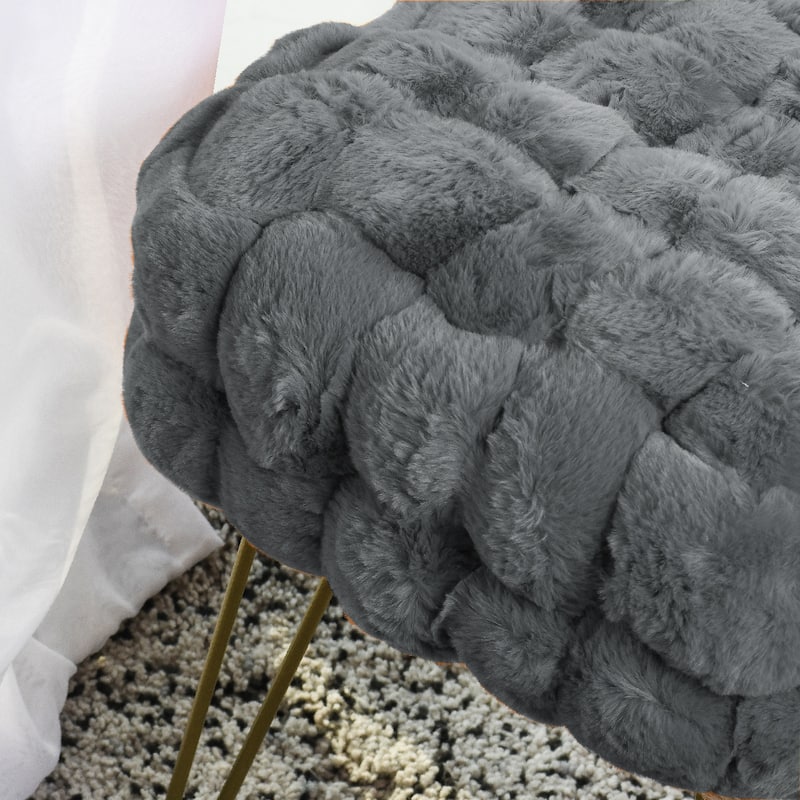 FoxFauxFur Pouf Stool