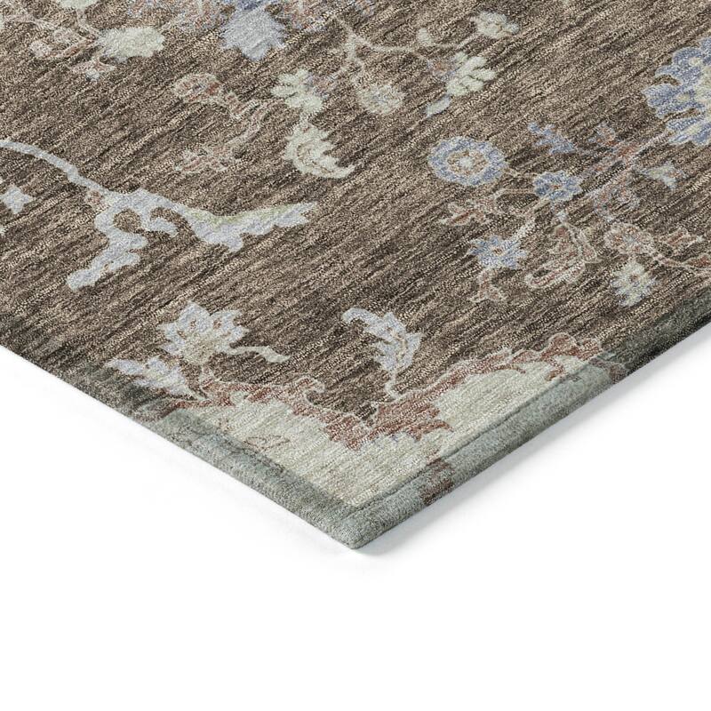 Machine Washable Indoor/ Outdoor Boho Traditional Chantille Rug