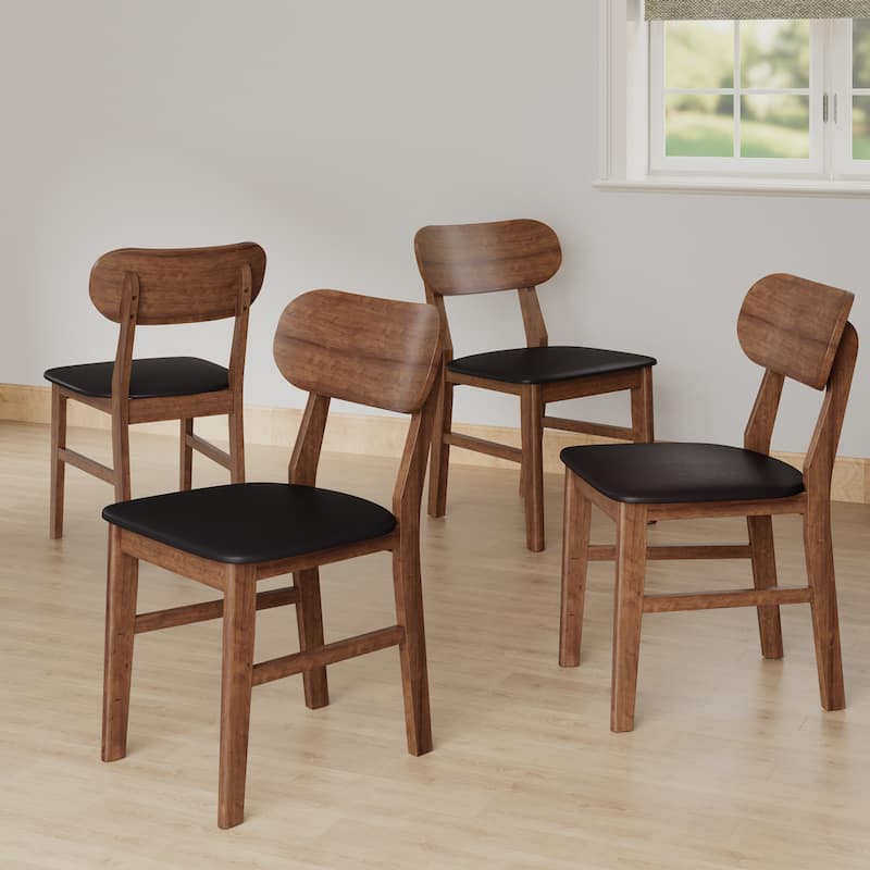 Rubber Wood Dining Chairs Set of 4