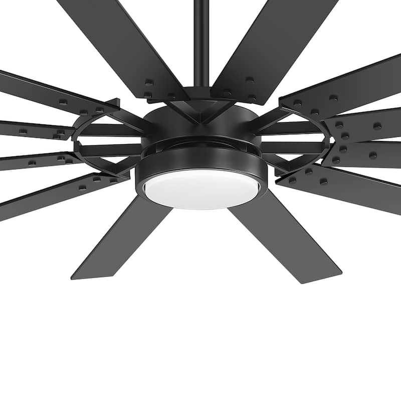 80/72/52/42-IN LED Ceiling Fan with Light Kit and Remote(5/10/12-Blade)